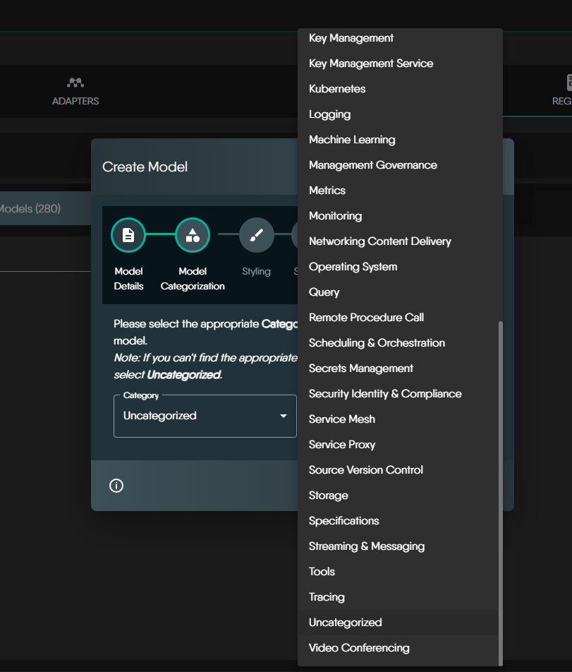 registry generate model categorization