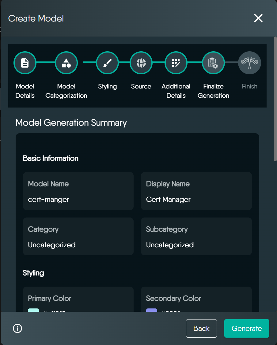 registry generate model generate