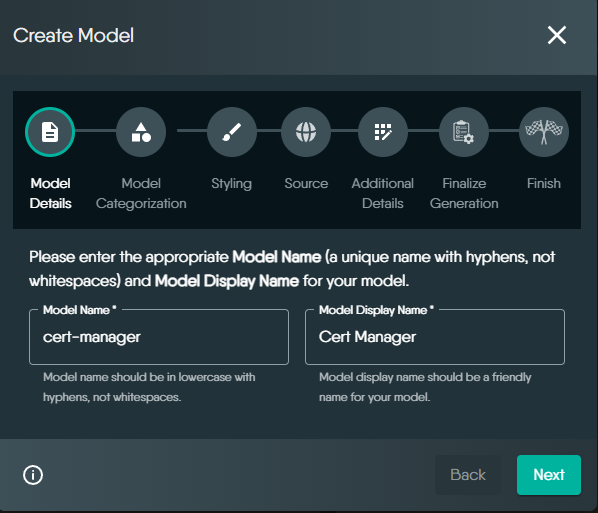 registry generate model name