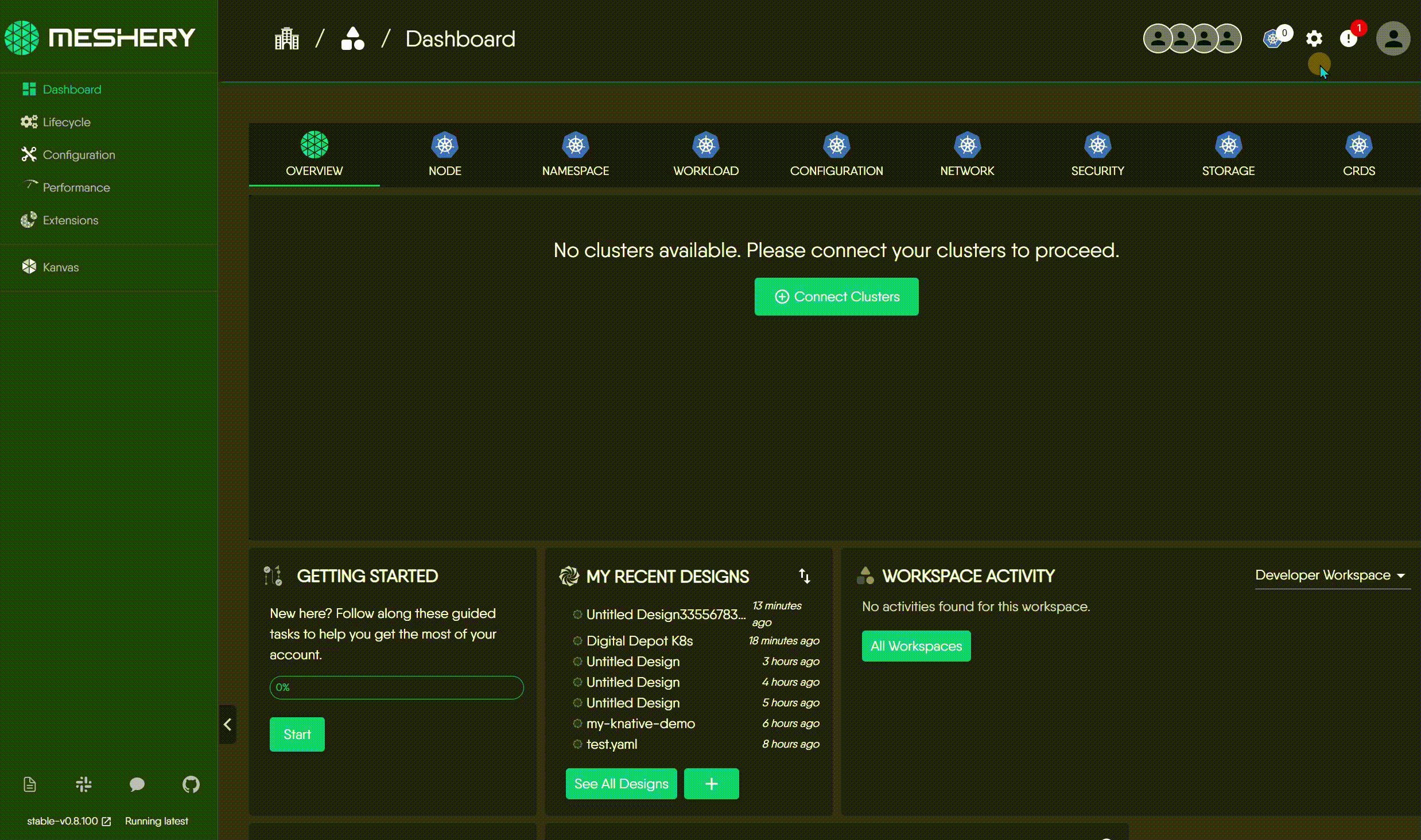Kubernetes components in Meshery
