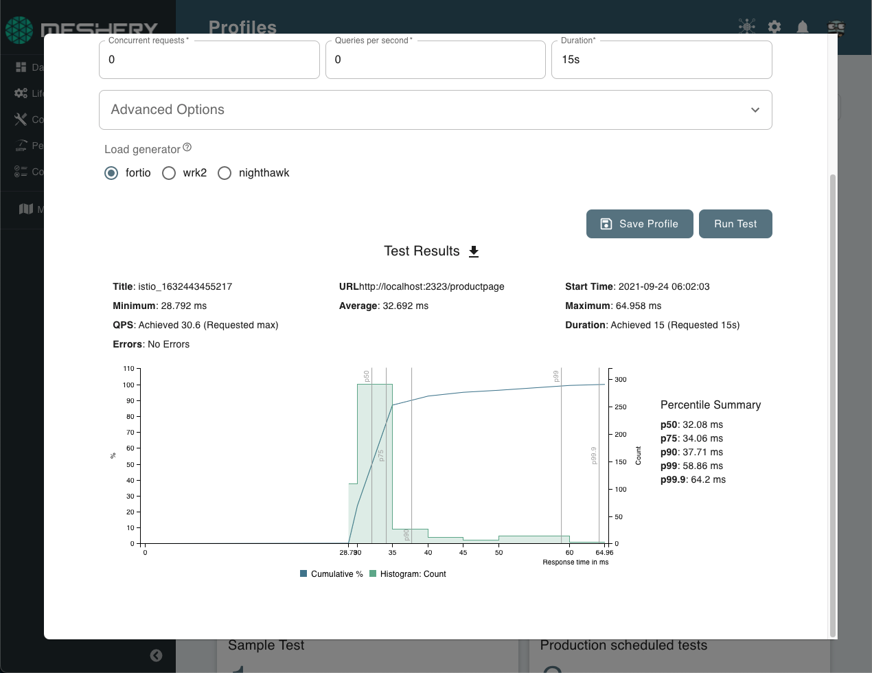 Running a performance test